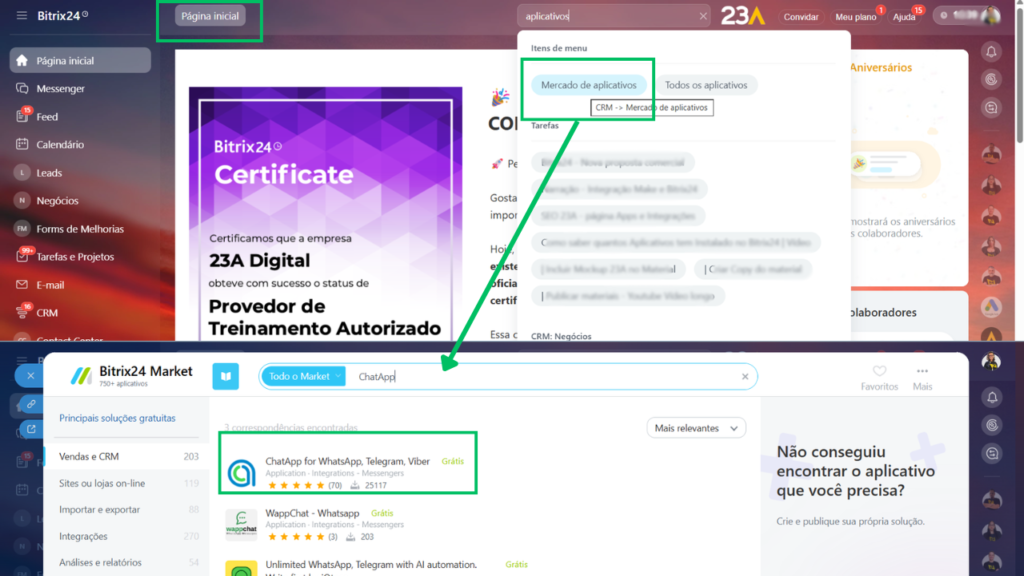 Cómo instalar ChatApp en Bitrix24 | 23A Digital